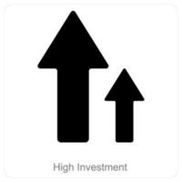 High Investment and diagram icon concept vector