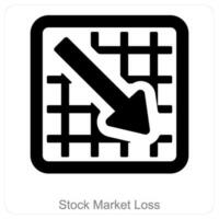 valores mercado pérdida icono concepto vector