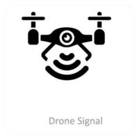drone signal and device icon concept vector