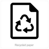 reciclado papel y documento icono concepto vector