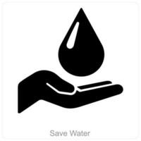 salvar agua y prevención icono concepto vector