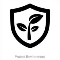 proteger ambiente y humanidad icono concepto vector