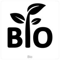 bio y biología icono concepto vector