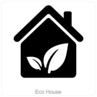 eco casa y ecología icono concepto vector