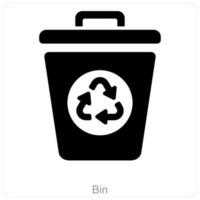 reciclar compartimiento y Eliminar icono concepto vector