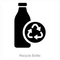 reciclar botella y ecología icono concepto vector