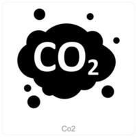 co2 y ecología icono concepto vector