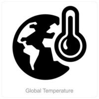 Global Temperature and global icon concept vector