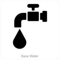 salvar agua y prevención icono concepto vector