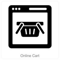 Online Cart and cart icon concept vector