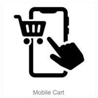 Mobile Cart and shopping icon concept vector