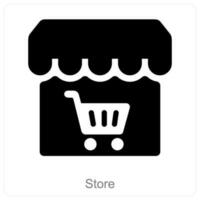 Store and ecommerce ico concept vector