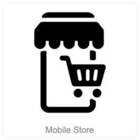 Mobile Store and shopping icon concept vector