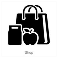 Shop and grocery icon concept vector