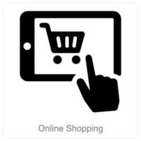 en línea compras y compras icono concepto vector