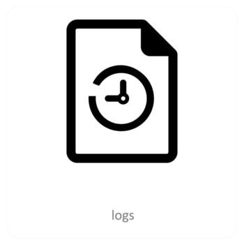 logs and file icon concept vector