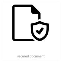 secured document and safety icon concept vector