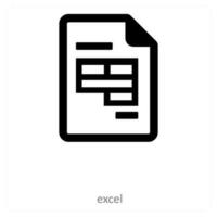 excel and paper icon concept vector