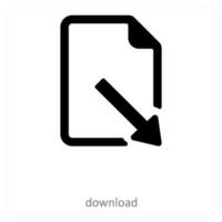 download and document icon concept vector