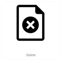 delete and remove icon concept vector