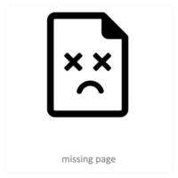 missing page and file icon concept vector