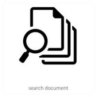 search document and file icon concept vector