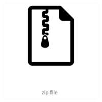 zip file and interface icon concept vector