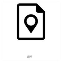 GPS y documento icono concepto vector