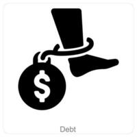Debt and loan icon concept vector
