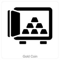 Gold Coin and bars icon concept vector