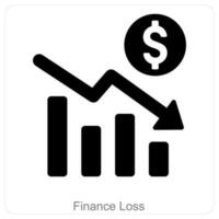 Financial Loss and business loss icon concept vector