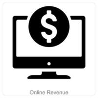 Online Revenue and digital money icon concept vector