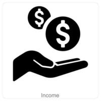ingresos y dinero icono concepto vector