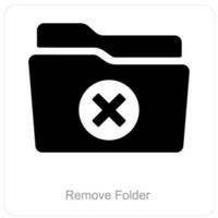 Remove Folder and Folder icon concept vector