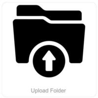 Upload Folder and Folder icon concept vector