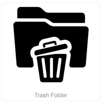 Trash Folder and Folder icon concept vector