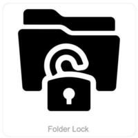 Folder Lock and Folder icon concept vector