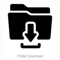 Document Folder and Folder icon concept vector