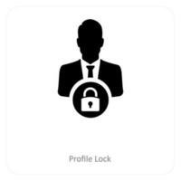 profile lock and account icon concept vector