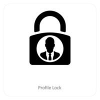 profile lock and account icon concept vector