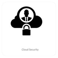 cloud security and computing icon concept vector