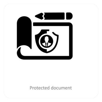 protected document and data icon concept vector