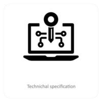 Technical Specification and gdpr icon concept vector