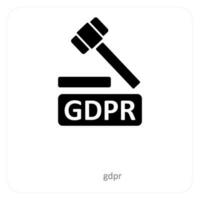 gdpr y intimidad icono concepto vector