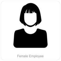 Female Employee and employee icon concept vector