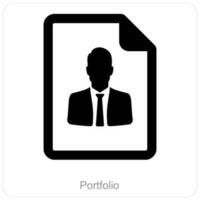 Portfolio and briefcase icon concept vector