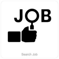 Search Job and search icon concept vector