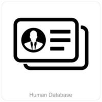 Human Database and database icon concept vector
