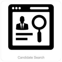 Candidate Search and search icon concept vector