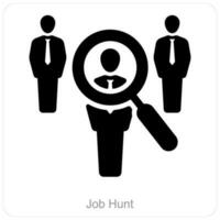 Job Hunt and search icon concept vector